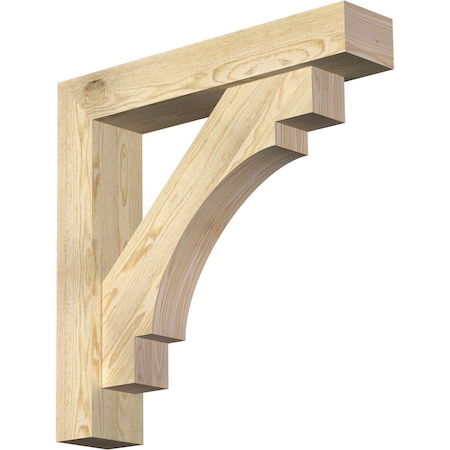 Ekena Millwork Merced Block Rough Sawn Bracket w/ Offset Brace, Douglas Fir, 6"W x 30"D x 30"H BKT0604X30X30MRC05RDF